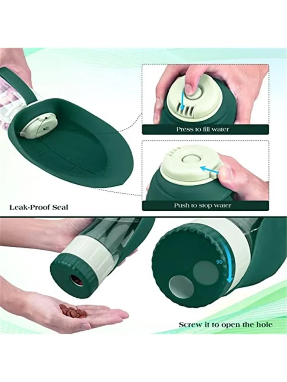 Dog Water Bottle Dispenser Pet Water Feeder Container Portable